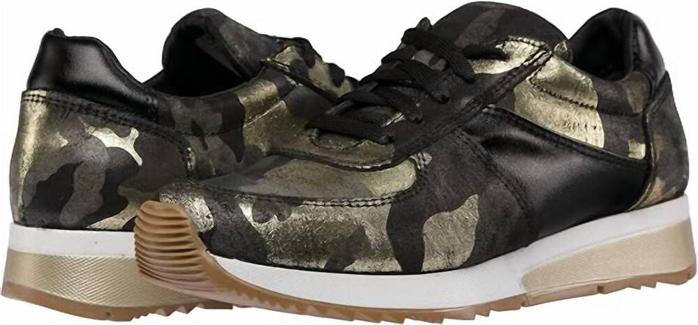 NEW COFI women's holly fashion sneakers in black and gold